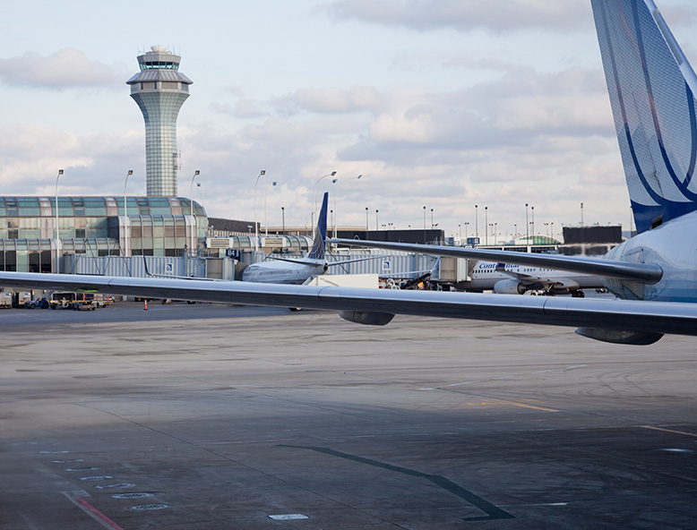 airport image showing parked planes